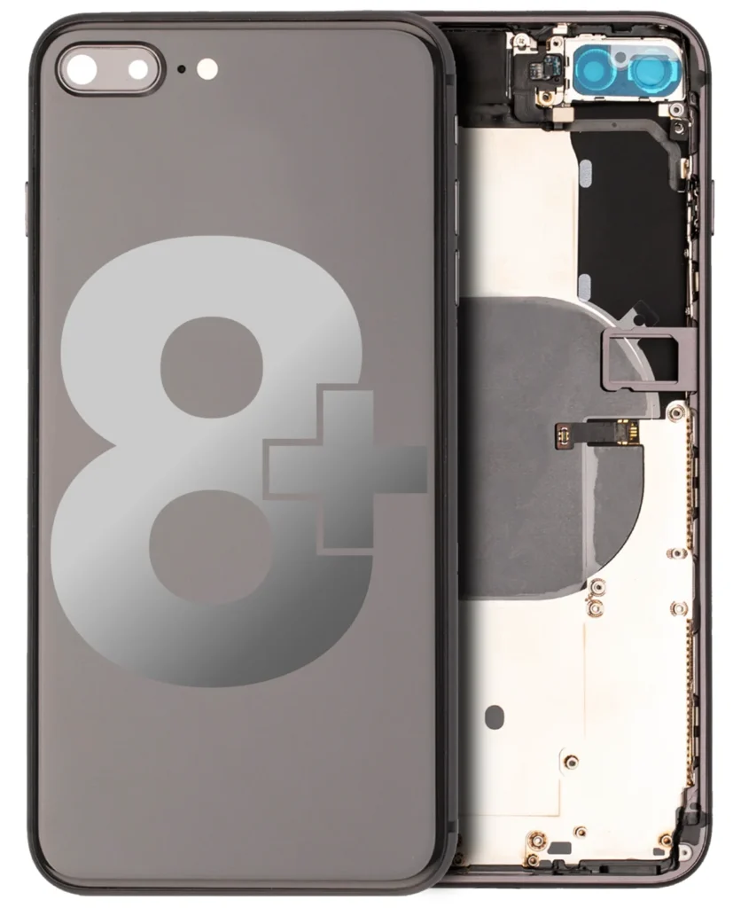Back Housing W/ Small Components Pre-Installed For iPhone 8 Plus (Used OEM Pull: Grade C) (Space Gray)