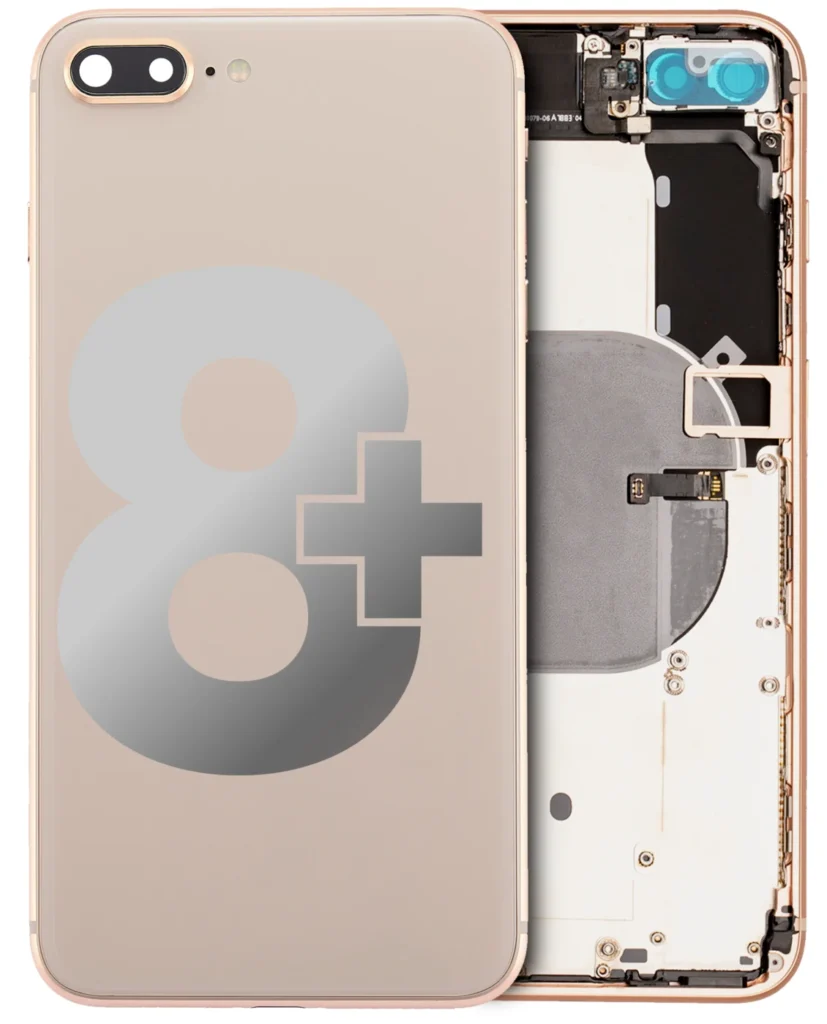 Back Housing W/ Small Components Pre-Installed For iPhone 8 Plus (Used OEM Pull: Grade C) (Gold)