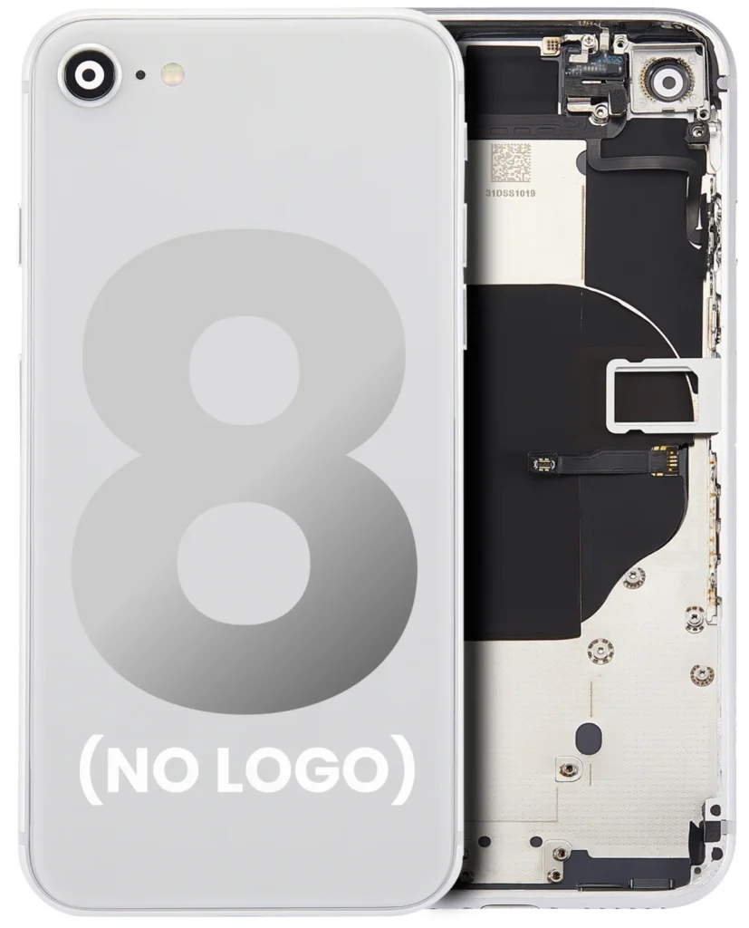 Back Housing W/ Small Components Pre-Installed For iPhone 8 (No Logo) (Aftermarket Plus) (Silver)