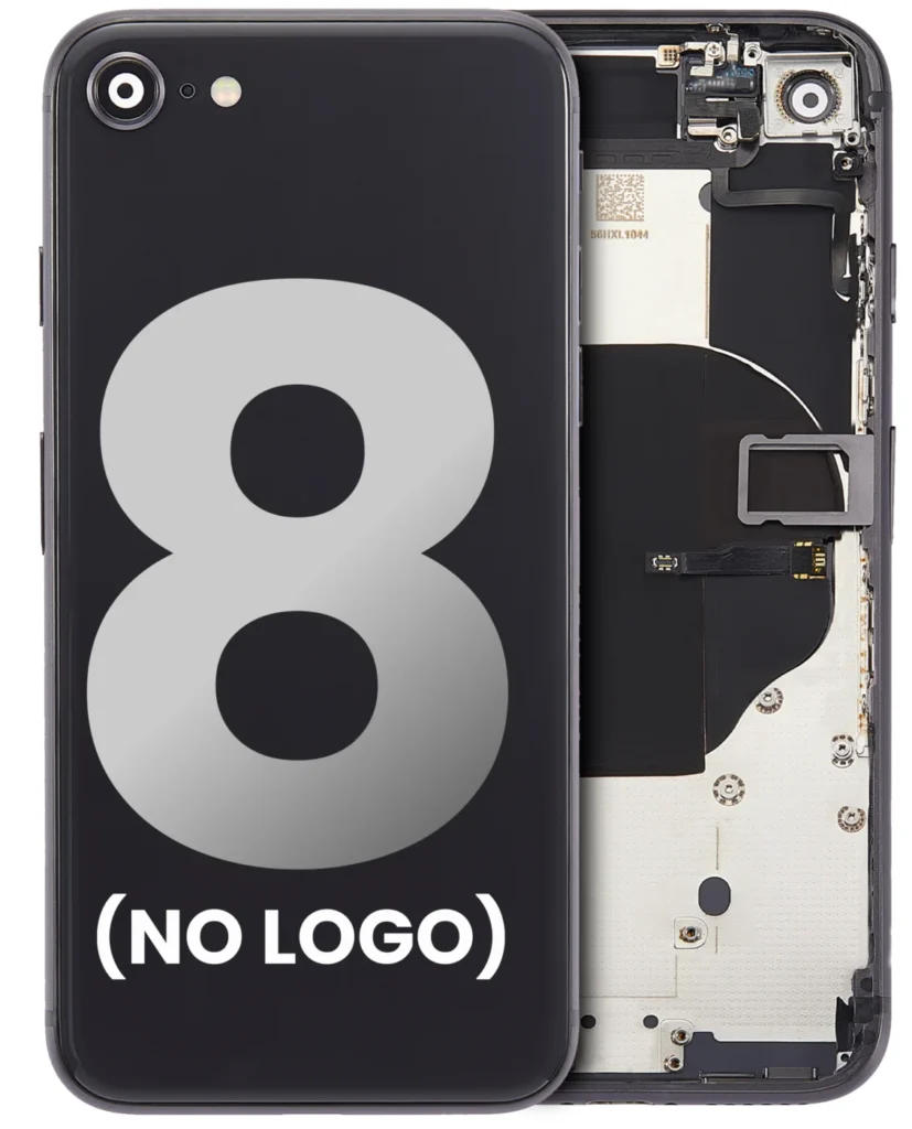 Back Housing With Small Components Pre-Installed For iPhone 8 (No Logo) (Aftermarket Plus) (Space Gray)