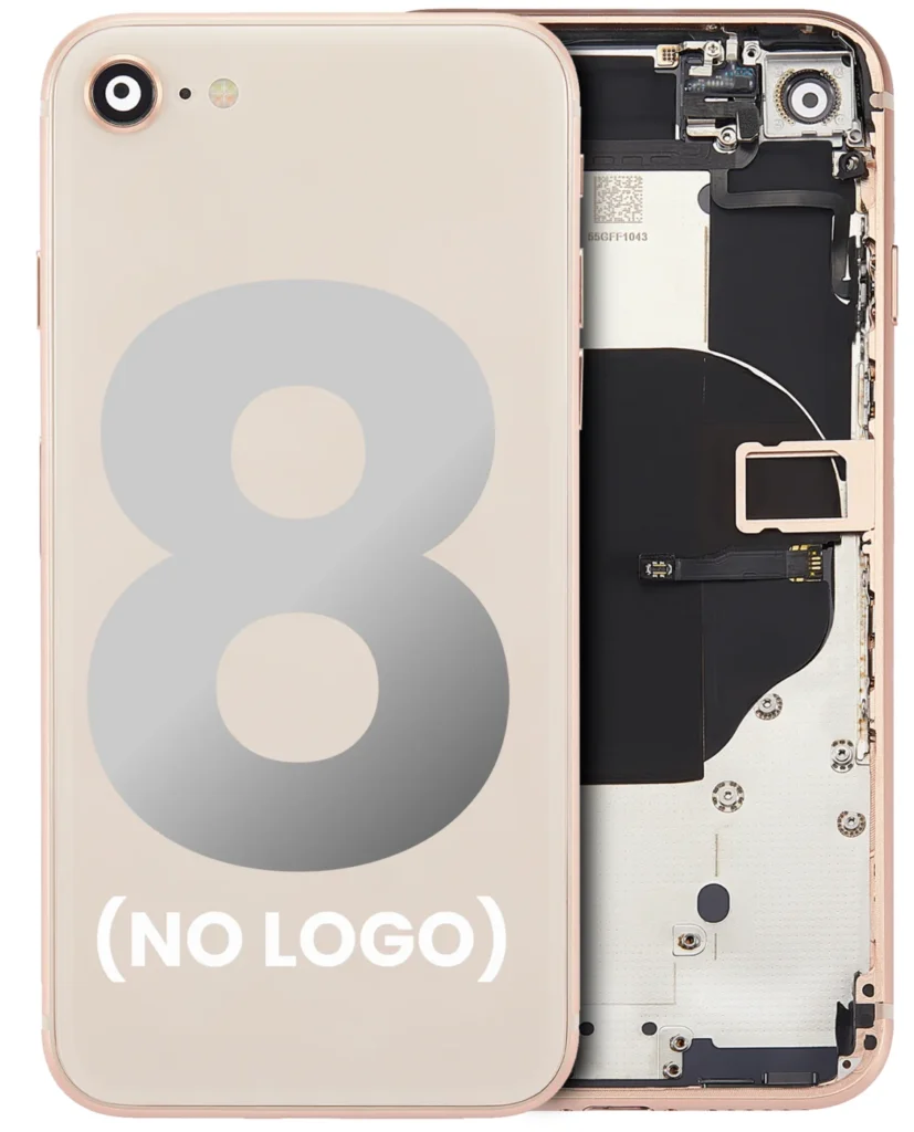 Back Housing With Small Components Pre-Installed For iPhone 8 (No Logo) (Aftermarket Plus) (Gold)