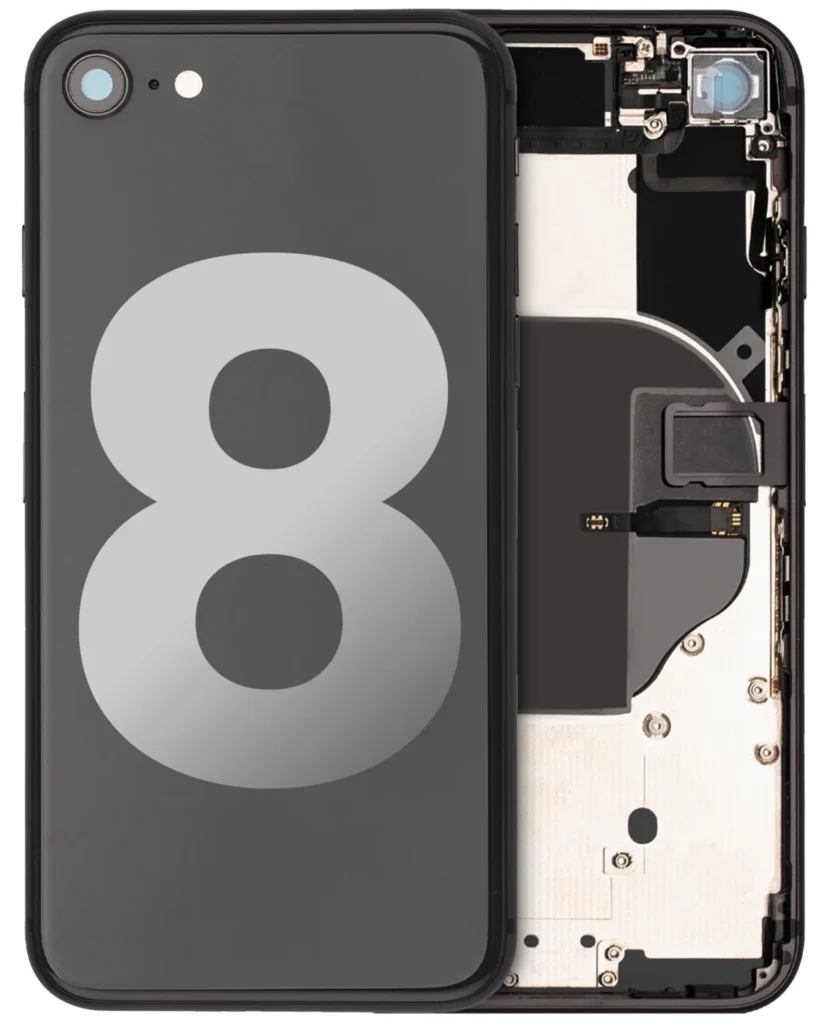 Back Housing W/ Small Components Pre-Installed For iPhone 8 (Used OEM Pull: Grade B) (Space Gray)