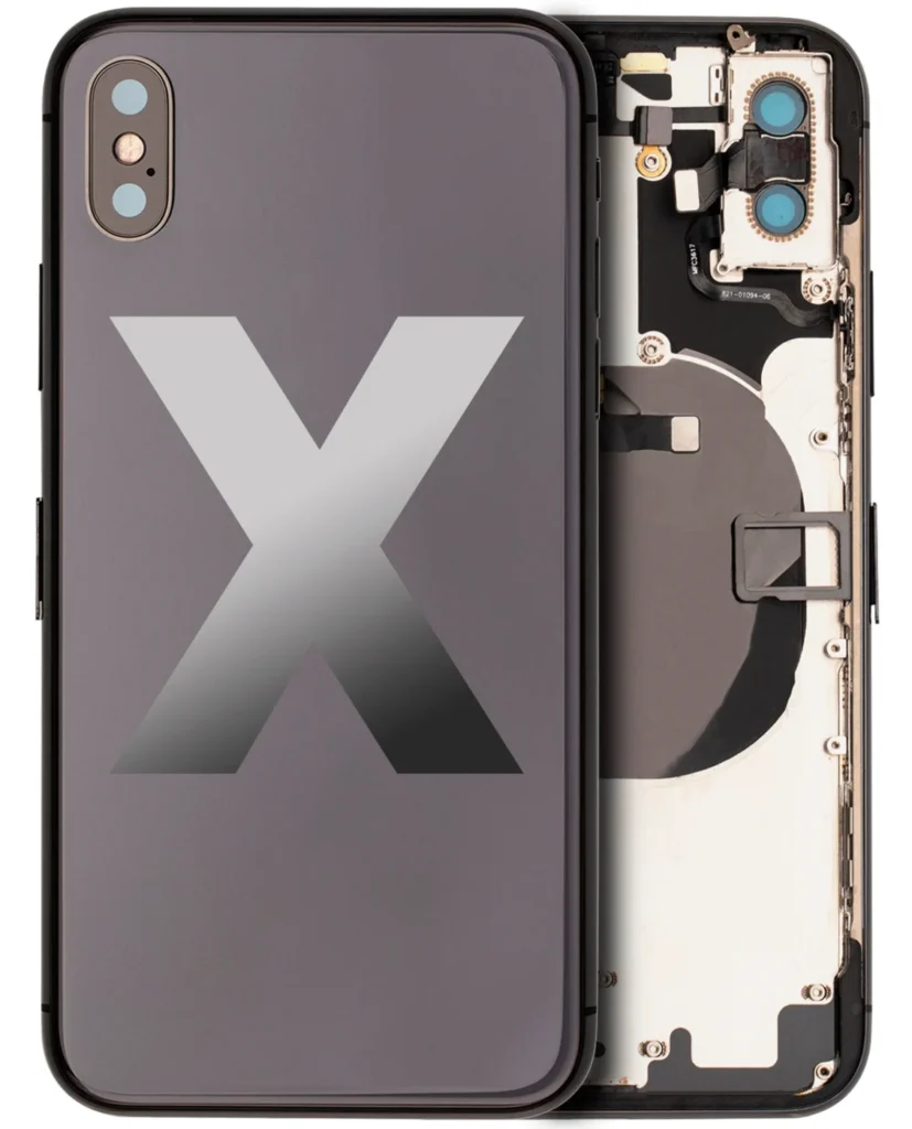 Back Housing W/ Small Components Pre-Installed For iPhone X (Used OEM Pull: Grade A) (Space Gray)