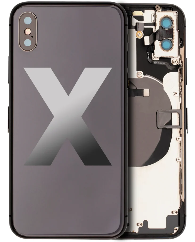 Back Housing W/ Small Components Pre-Installed For iPhone X (Used OEM Pull: Grade C) (Space Gray)