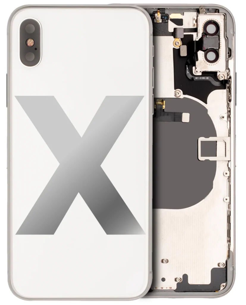 Back Housing W/ Small Components Pre-Installed For iPhone X (Used OEM Pull: Grade C) (Silver)