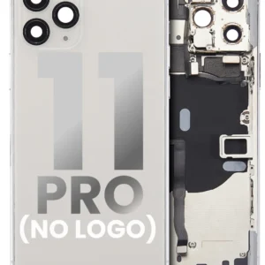 Back Housing W/ Small Components Pre-Installed For iPhone 11 Pro (No Logo) (Aftermarket Plus) (Silver)