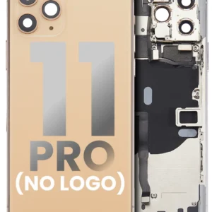 Back Housing W/ Small Components Pre-Installed For iPhone 11 Pro (No Logo) (Aftermarket Plus) (Gold)