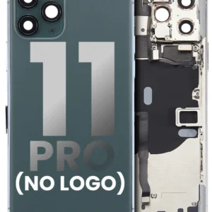 Back Housing W/ Small Components Pre-Installed For iPhone 11 Pro (No Logo) (Aftermarket Plus) (Midnight Green)