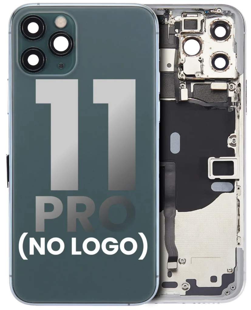 Back Housing W/ Small Components Pre-Installed For iPhone 11 Pro (No Logo) (Aftermarket Plus) (Midnight Green)