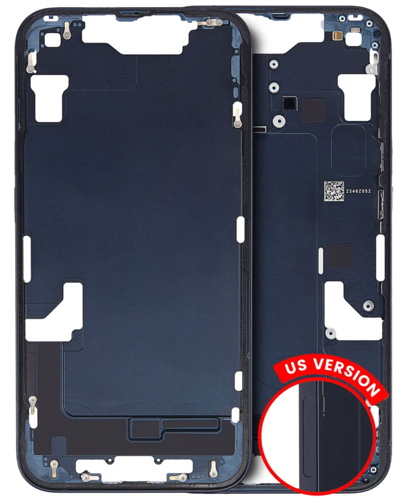 Mid-Frame Housing W/ Small Parts For iPhone 14 (US Version) (Used OEM Pull: Grade A) (Midnight)