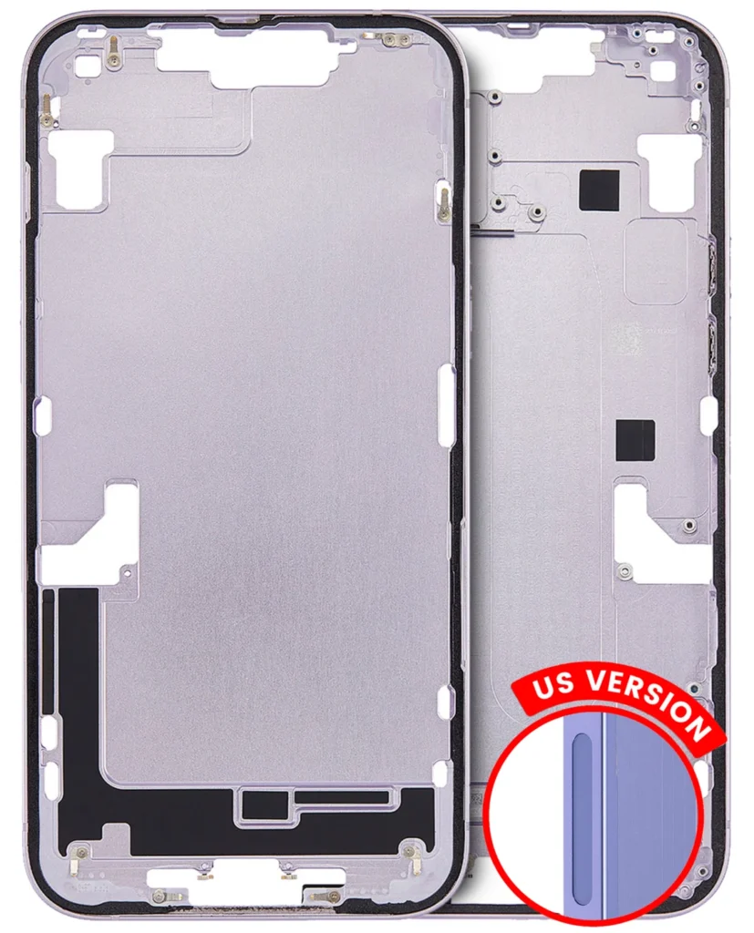 Mid-Frame Housing W/ Small Parts For iPhone 14 Plus (US Version) (Used OEM Pull: Grade A) (Purple)