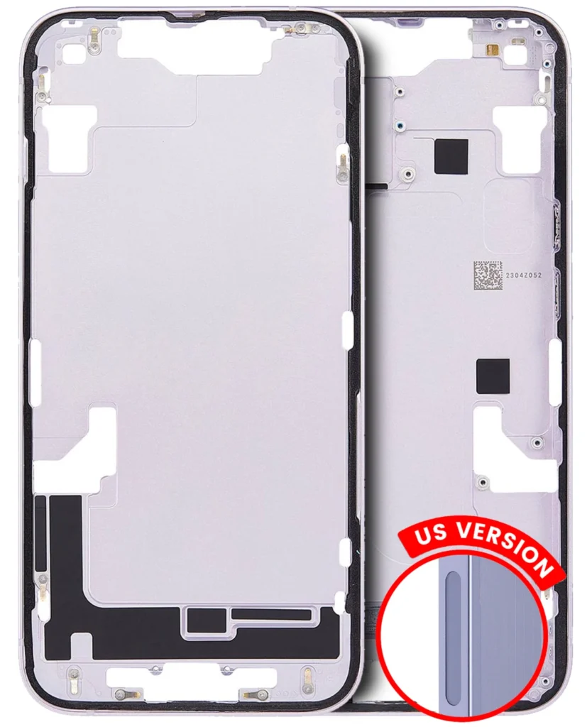 Mid-Frame Housing W/ Small Parts For iPhone 14 (US Version) (Used OEM Pull: Grade A) (Purple)