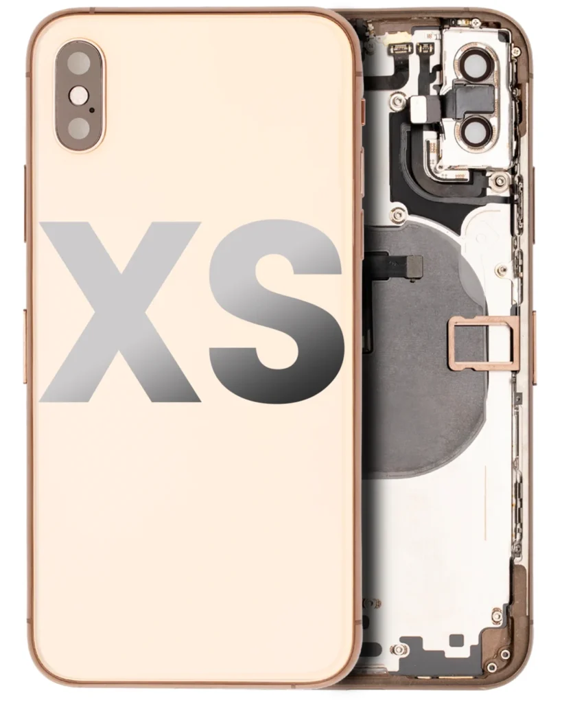 Back Housing W/ Small Components Pre-Installed For iPhone XS (Used OEM Pull: Grade A) (Gold)