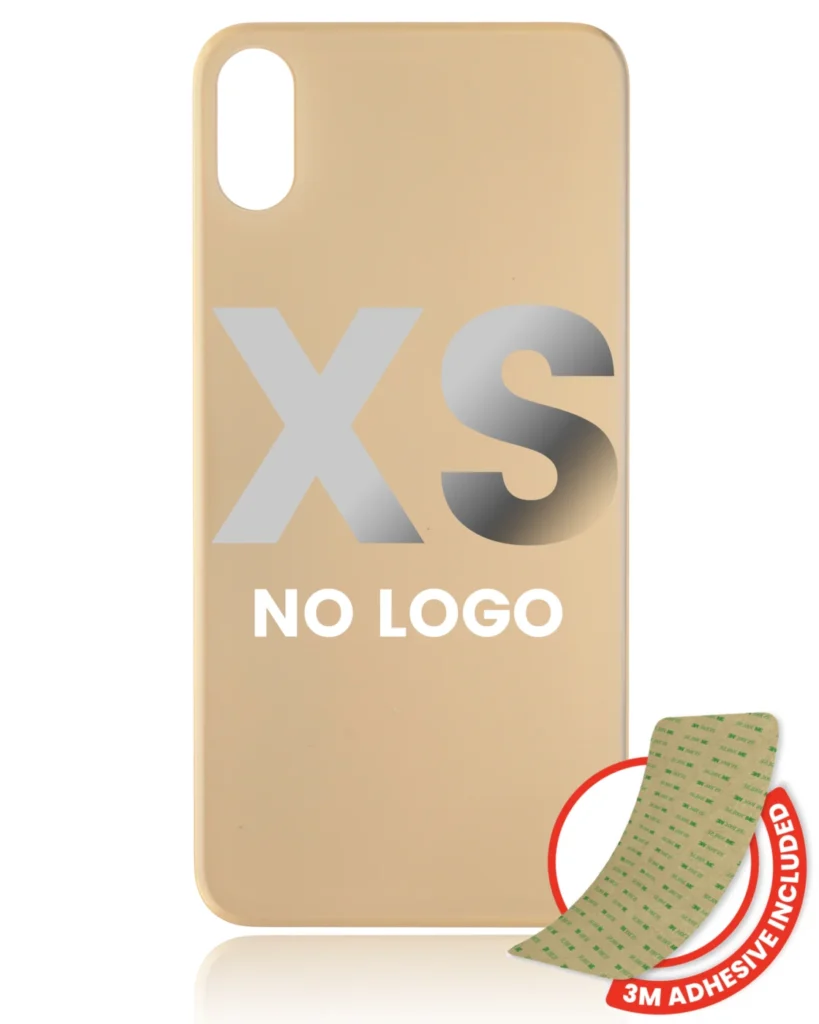 Back Glass With 3M Adhesive For iPhone XS (No Logo / Large Camera Hole) (Gold)