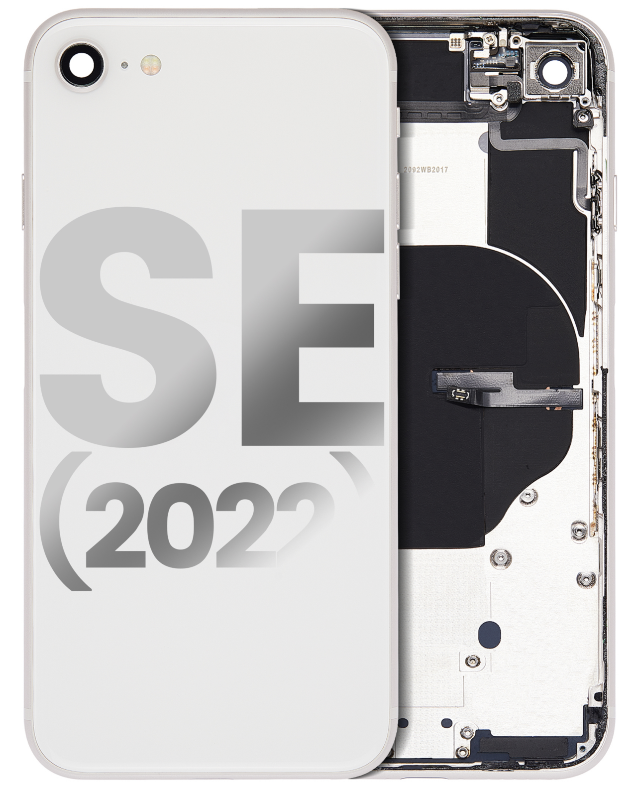 Back Housing W/ Small Parts For iPhone SE (2022) (Used OEM Pull: Grade B) (Starlight)