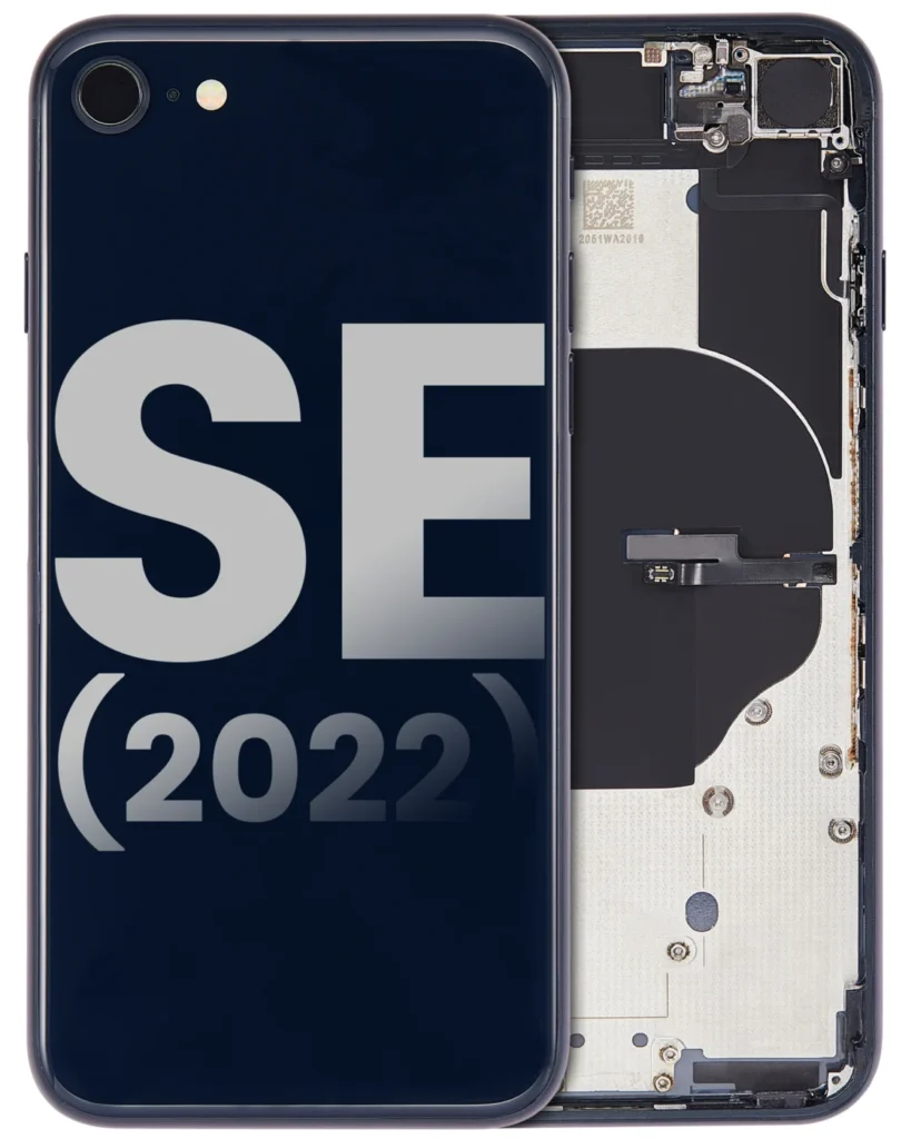 Back Housing W/ Small Components Pre-Installed For iPhone SE (2022) (Used OEM Pull: Grade B) (Midnight)