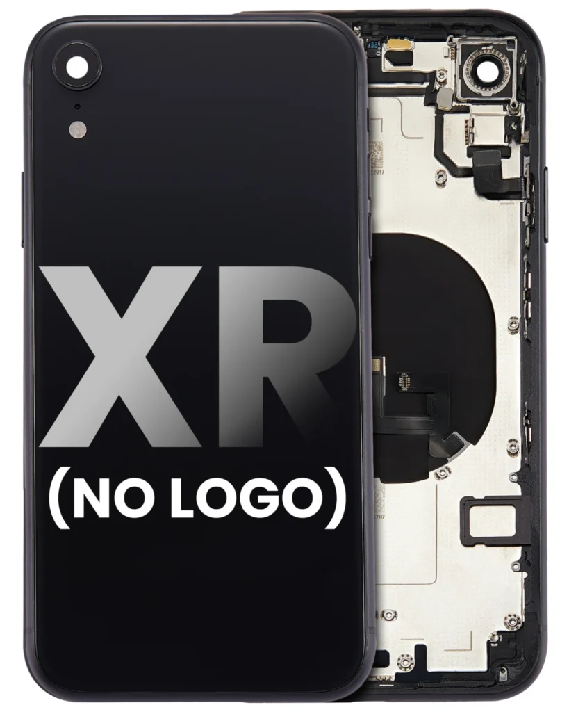 Back Housing W/ Small Components Pre-Installed For iPhone XR (No Logo) (Aftermarket Plus) (Black)