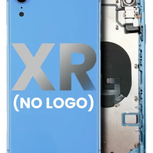 Back Housing With Small Components Pre-Installed For iPhone XR (No Logo) (Aftermarket Plus) (Blue)