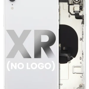 Back Housing W/ Small Components Pre-Installed For iPhone XR (No Logo) (Aftermarket Plus) (White)