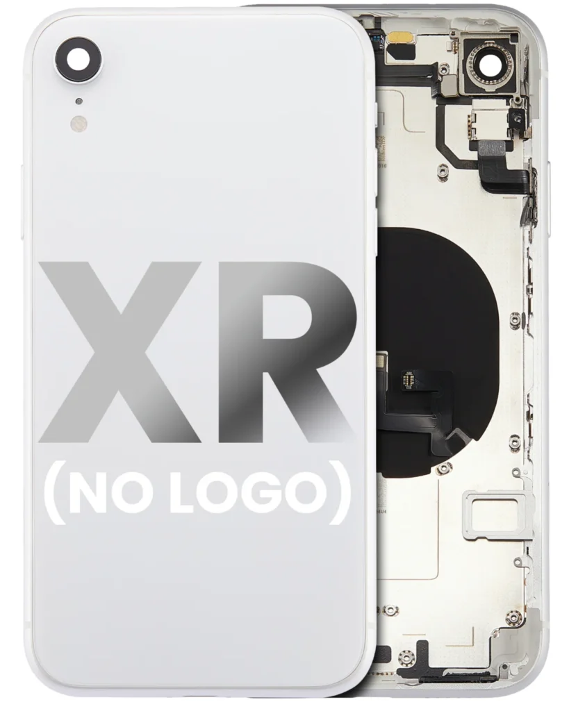Back Housing W/ Small Components Pre-Installed For iPhone XR (No Logo) (Aftermarket Plus) (White)