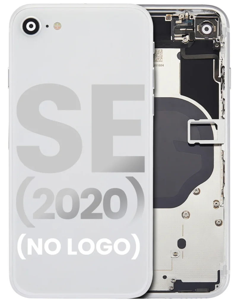 Back Housing W/ Small Components Pre-Installed For iPhone SE (2020) (No Logo) (Aftermarket Plus) (White)