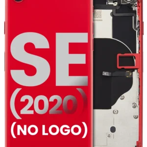Back Housing W/ Small Components Pre-Installed For iPhone SE (2020) (No Logo) (Aftermarket Plus) (Red)