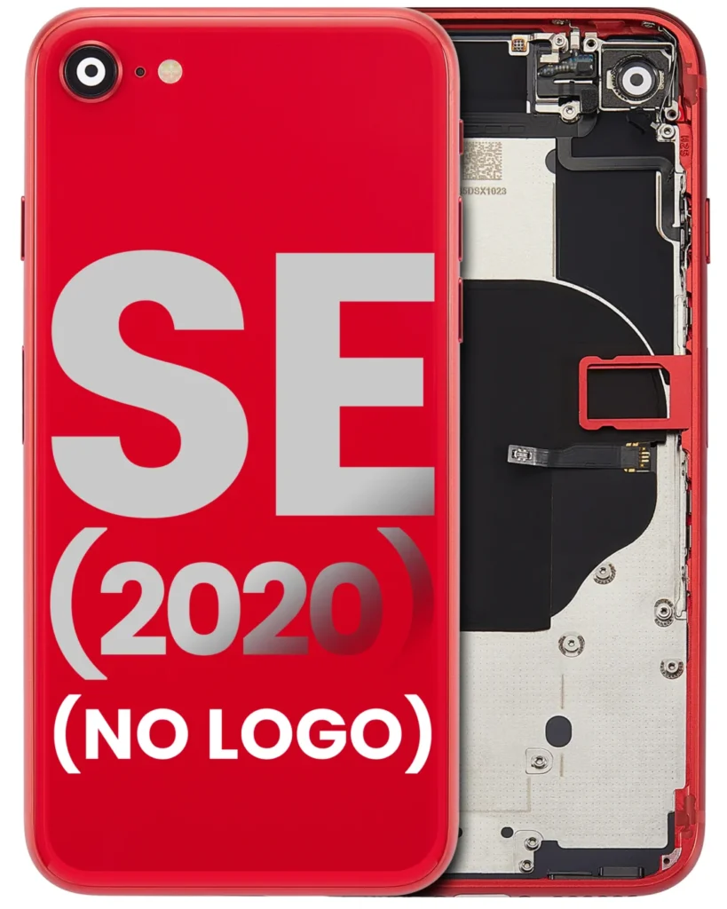 Back Housing W/ Small Components Pre-Installed For iPhone SE (2020) (No Logo) (Aftermarket Plus) (Red)
