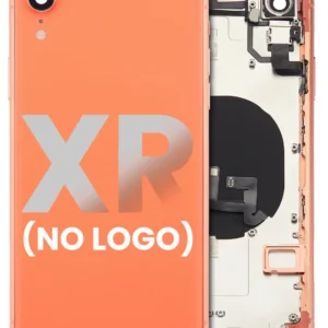 Back Housing W/ Small Components Pre-Installed For iPhone XR (No Logo) (Aftermarket Plus) (Coral)