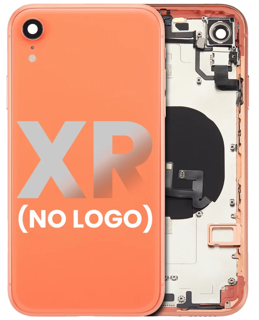 Back Housing W/ Small Components Pre-Installed For iPhone XR (No Logo) (Aftermarket Plus) (Coral)