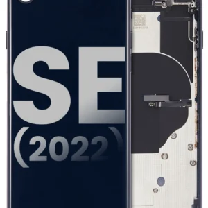Back Housing W/ Small Components Pre-Installed For iPhone SE (2022) (Used OEM Pull: Grade A) (Midnight)