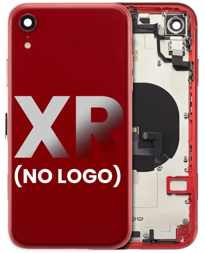 Back Housing With Small Components Pre-Installed For iPhone XR (No Logo) (Aftermarket Plus) (Red)