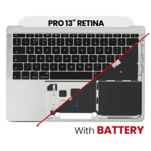 Top Case with Battery and Keyboard (ISO UK) For MacBook Pro 13" A1708 (2016-2017) (OEM New) (Silver)
