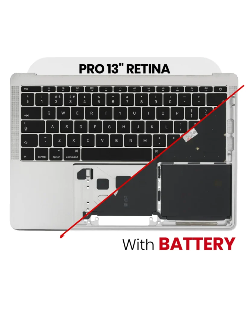 Top Case with Battery and Keyboard (ISO UK) For MacBook Pro 13" A1708 (2016-2017) (OEM New) (Silver)