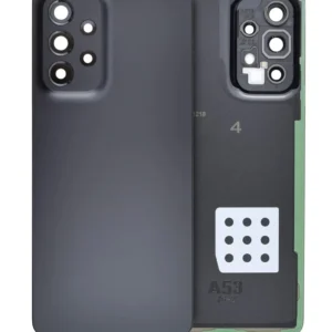 Back Cover Glass With Camera Lens For Samsung Galaxy A53 5G (A536 / 2022) (Service Pack) (Black)