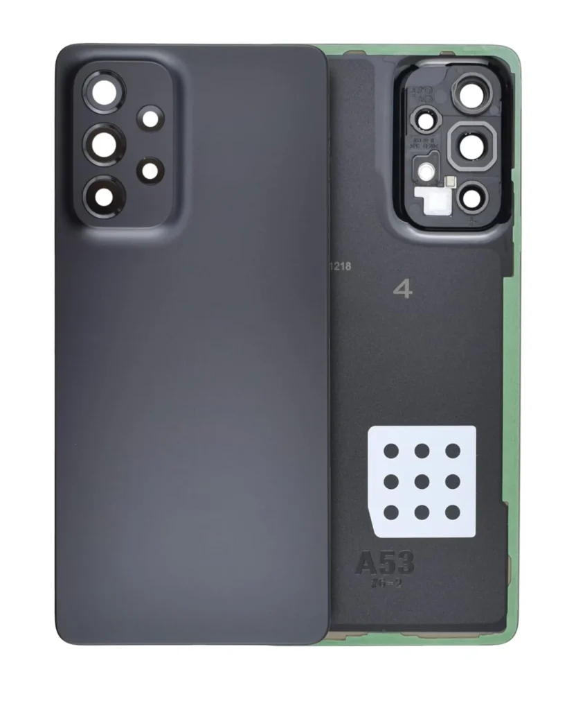 Back Cover Glass With Camera Lens For Samsung Galaxy A53 5G (A536 / 2022) (Service Pack) (Black)