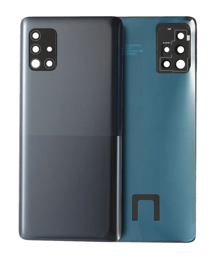 Back Cover Glass With Camera Lens For Samsung Galaxy A51 5G (A516 / 2020) (Service Pack) (Black)