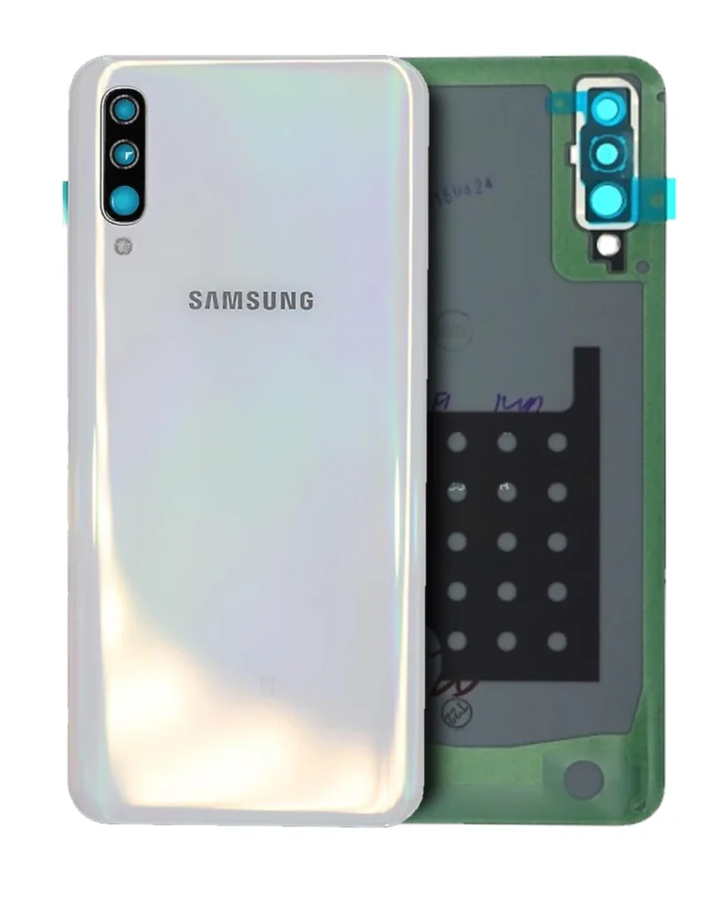 Back Cover Glass With Camera Lens For Samsung Galaxy A50 (A505 / 2019) (Service Pack) (White)