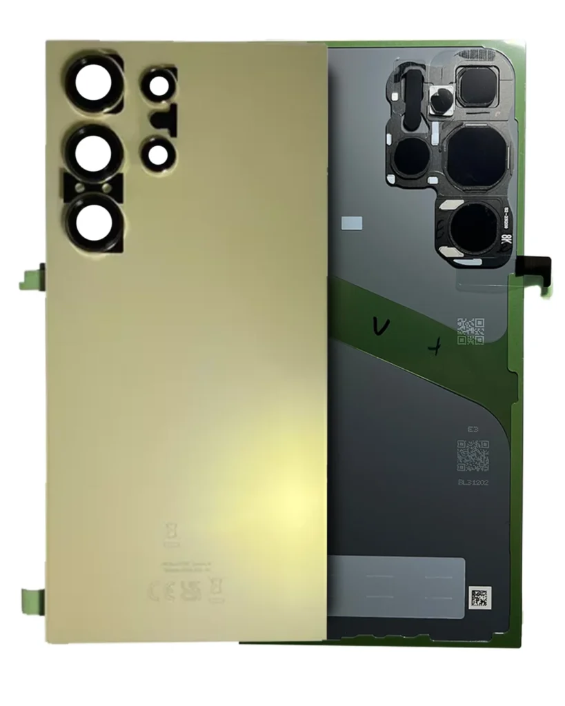 Back Cover Glass With Camera Lens For Samsung Galaxy S24 Ultra (Service Pack) (Titanium Yellow)