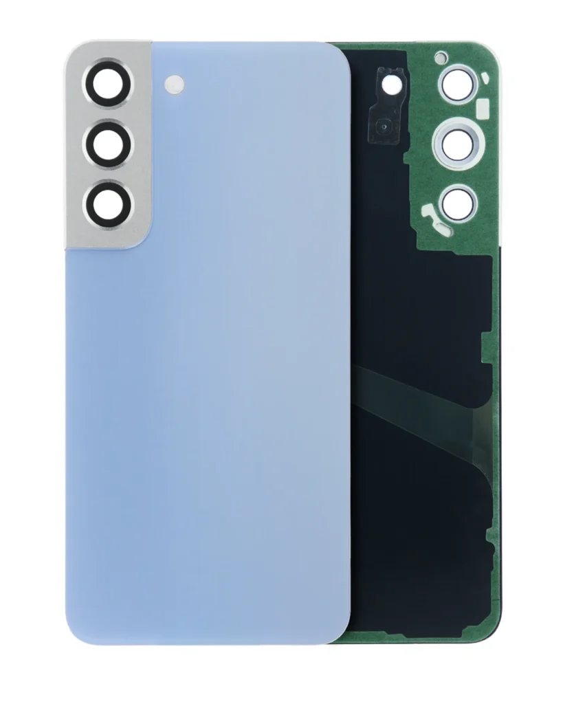 Back Cover Glass With Camera Lens For Samsung Galaxy S22 (Service Pack) (Sky Blue)