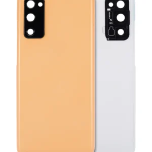 Back Cover Glass With Camera Lens For Samsung Galaxy S20 FE 5G (Aftermarket Plus) (Cloud Orange)