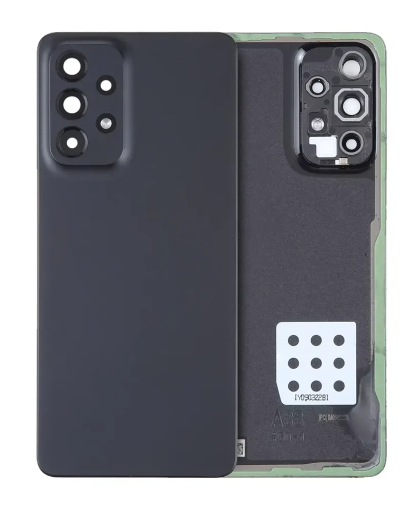 Back Cover Glass With Camera Lens For Samsung Galaxy A33 5G (A336 / 2022) (Service Pack) (Black)