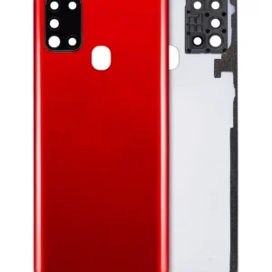 Back Cover Glass With Camera Lens For Samsung Galaxy A21S (A217 / 2020) (Aftermarket Plus) (Red)