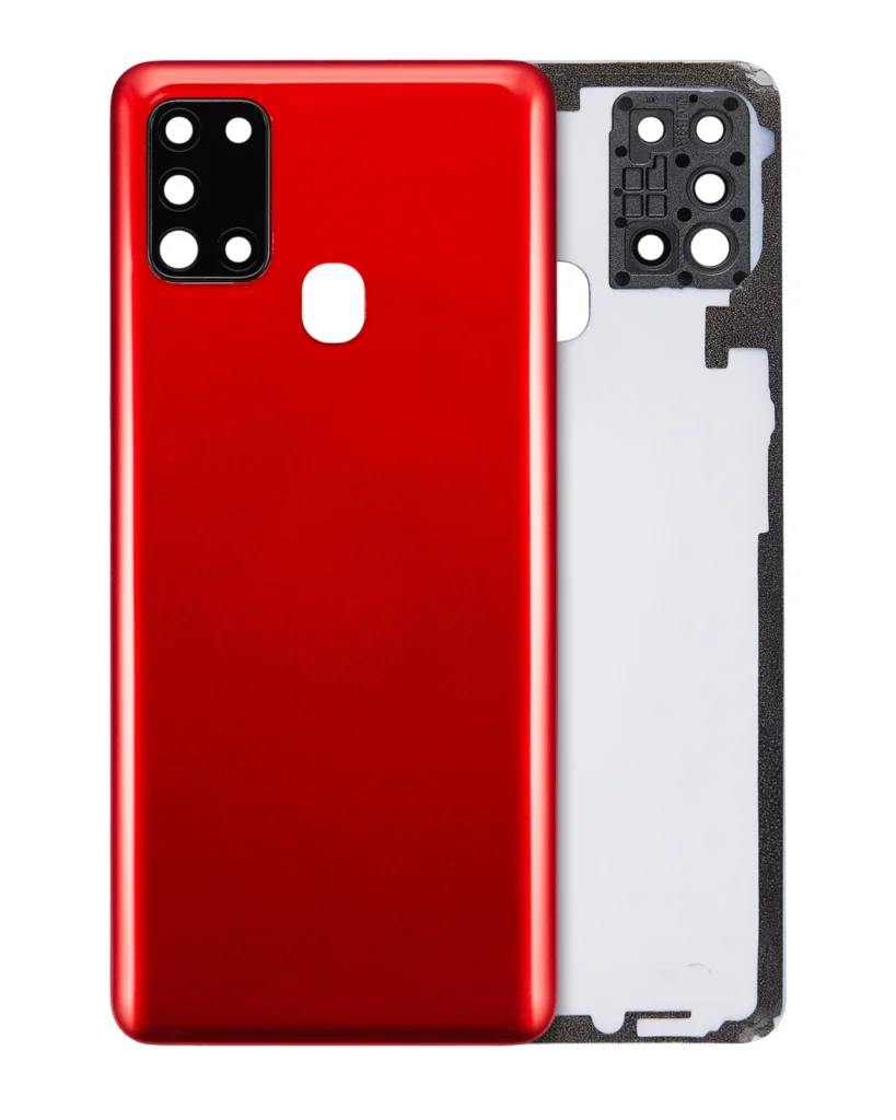 Back Cover Glass With Camera Lens For Samsung Galaxy A21S (A217 / 2020) (Aftermarket Plus) (Red)