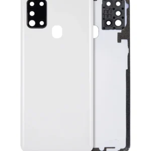 Back Cover Glass With Camera Lens For Samsung Galaxy A21s (A217 / 2020) (Aftermarket Plus) (White)