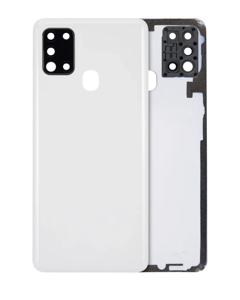Back Cover Glass With Camera Lens For Samsung Galaxy A21s (A217 / 2020) (Aftermarket Plus) (White)