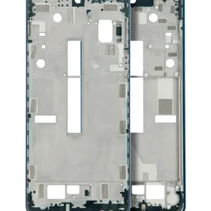 Mid-Frame Housing For Motorola Edge 20 Pro (XT2153-1 / 2021) (Blue Vegan Leather)
