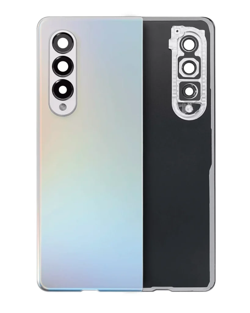 Back Cover Glass With Camera Lens For Samsung Galaxy Z Fold 3 5G (Aftermarket Plus) (Phantom Silver)