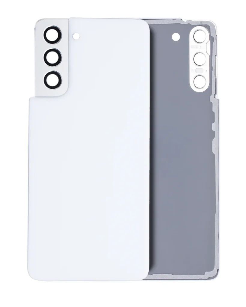 Back Cover Glass With Camera Lens For Samsung Galaxy S21 5G (No Logo) (Aftermarket Plus) (Phantom White)