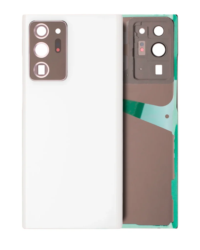 Back Cover Glass With Camera Lens For Samsung Galaxy Note 20 Ultra (No Logo) (Aftermarket Plus) (Mystic White)