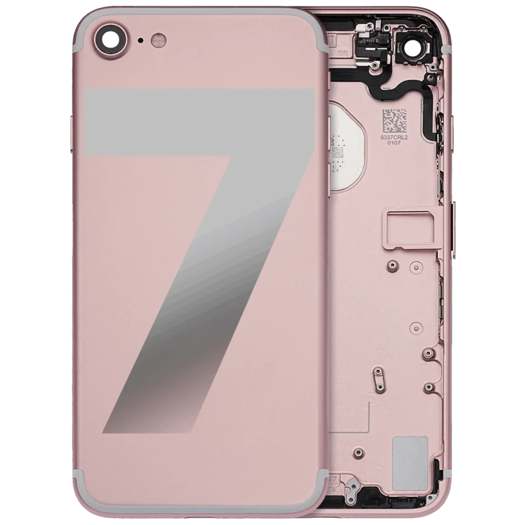 Back Housing W/ Small Components Pre-Installed For iPhone 7 (Used OEM Pull: Grade A) (Rose Gold)